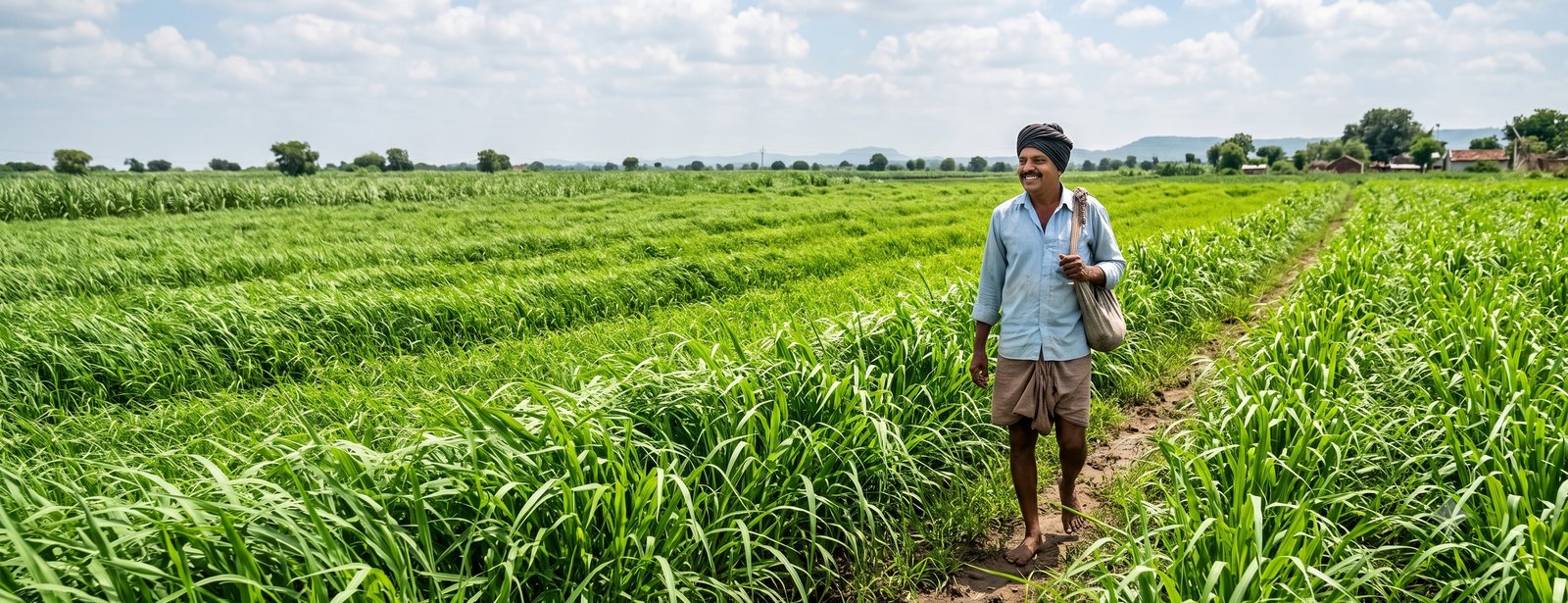 Organic fodder and crop field